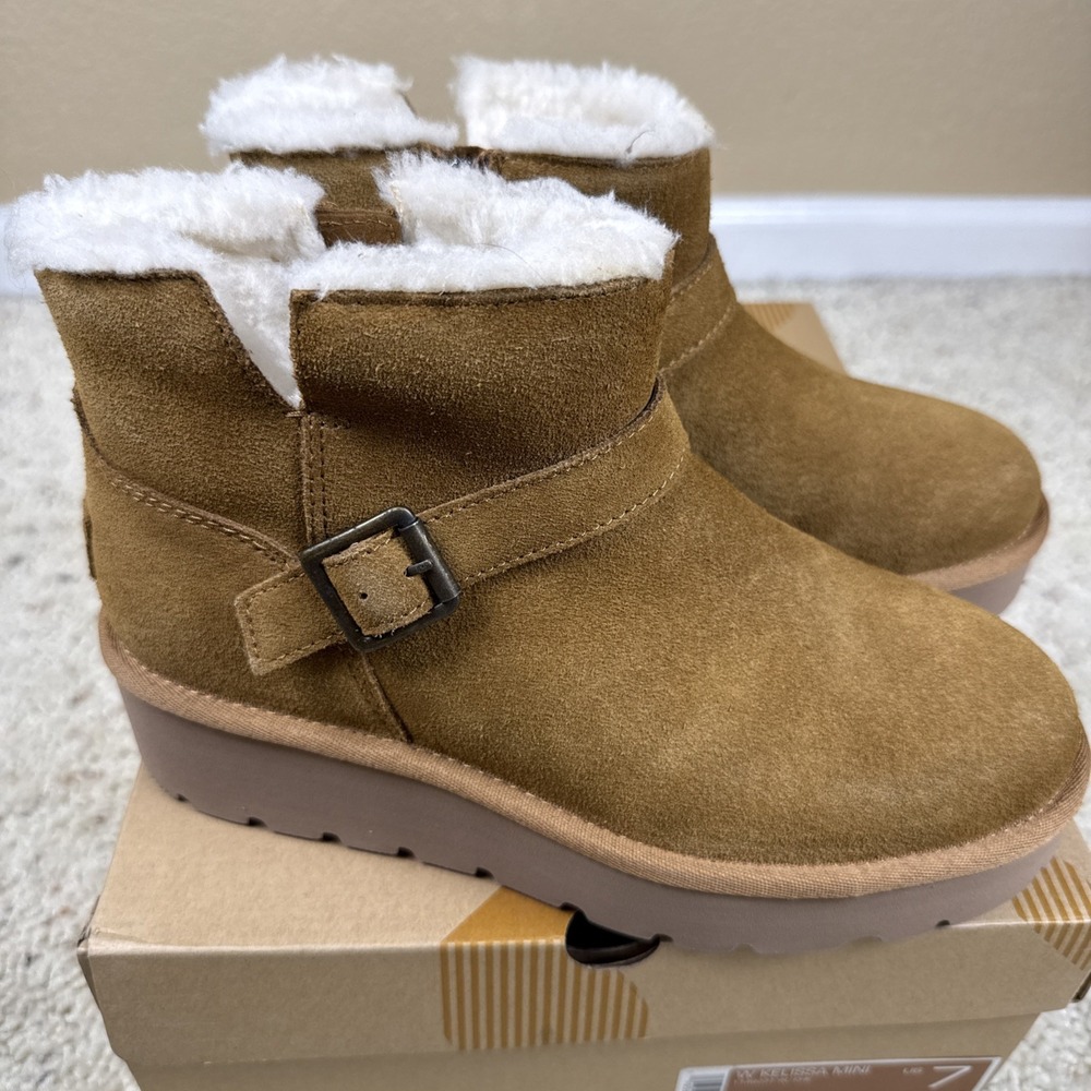 New In Box! Koolaburra by UGG Women's Kelissa Mini Chestnut Size 7 Suede - Picture 3 of 8